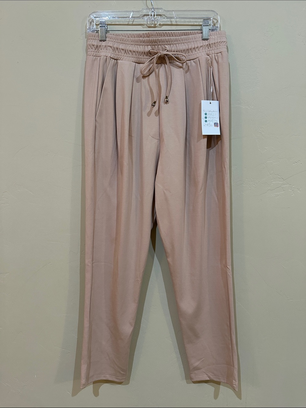 NWT Zenulove Live Well bamboo Drawstring Pants - Blush Tan Sz M